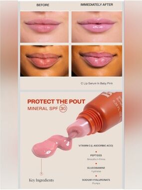 BNIB BeautyStat C Lip Serum SPF 30 Baby Pink Lip Treatment | Vitamin C